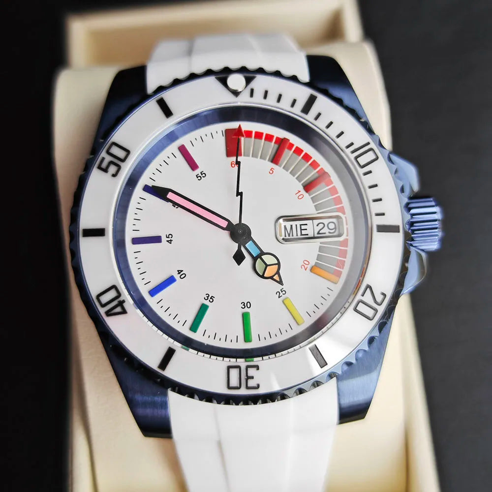 Custom Logo  NH Automatic Mechanical 36a Movement full Watch 904L stainless steel sapphire glass dual calendar