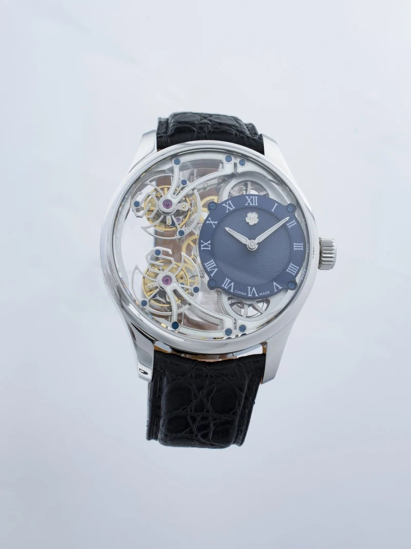 Men's Limited Edition Watch Front and Back Double Tourbillon Flying Suspension Watch Men's Luminous Mechanical Watch Steel