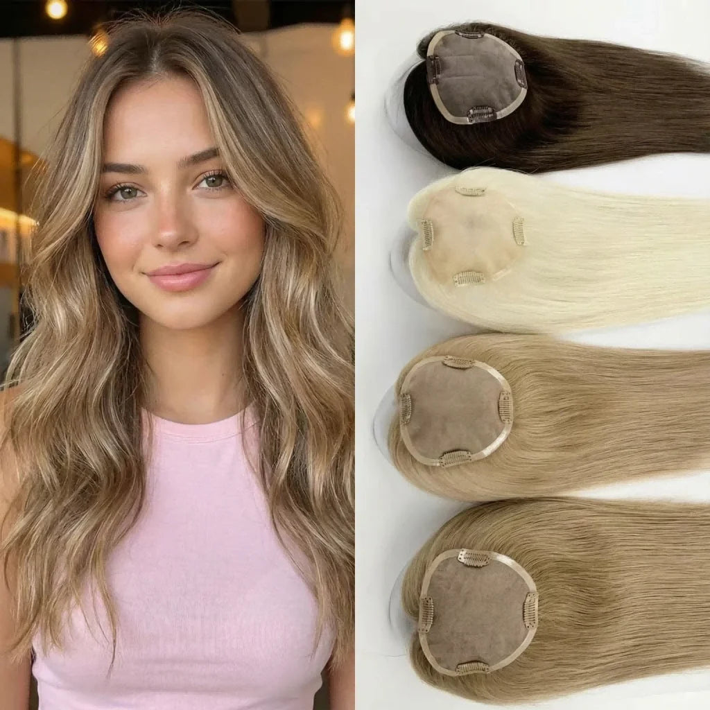 Premium High-Density Topper | Virgin Human Hair | Monofilament Base | No Short Hair | Wide Color & Size Range