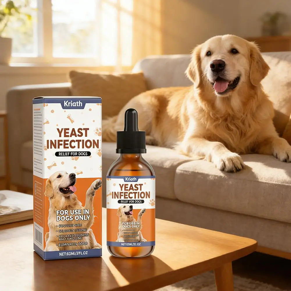 Dog Yeast Infection Treatment Drops Chicken Flavor Herbal Skin Care Relieve Itching Redness Swelling Odor Eliminator For Dogs
