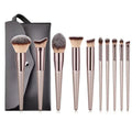 New 10Pcs Champagne Gold Makeup Brushes Set Loose Powder Eyeshadow Blush Brush Cosmetic Beauty Tools