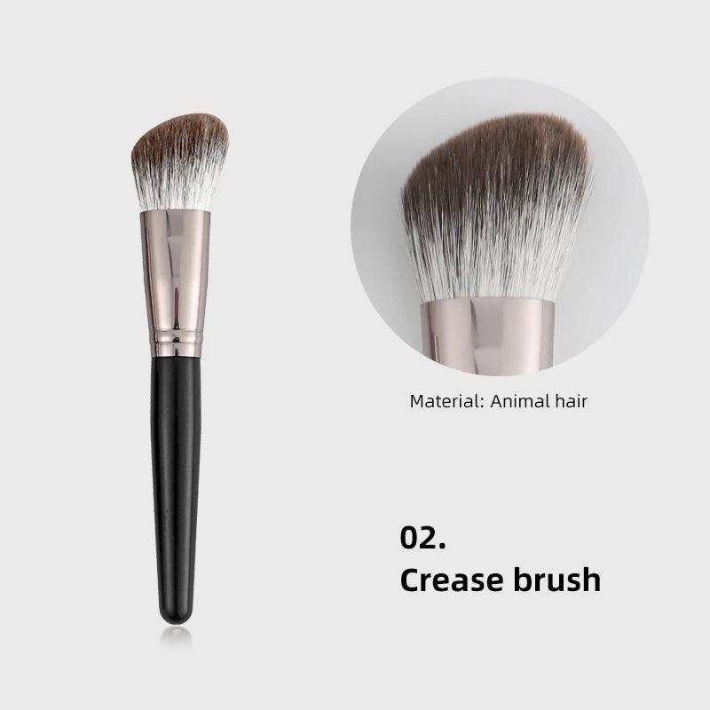 10pcs Makeup Brush Set - Premium Fox Hair Powder/Blush/Concealer Brushes,Anti-Aging Cosmetic Tools with Ergonomic Handles