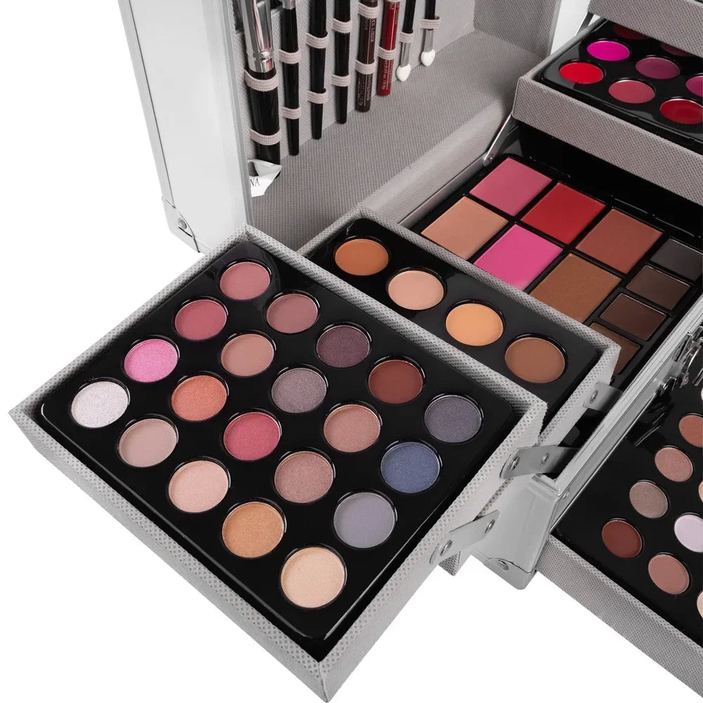 Complete Makeup Kit for Women All in One Set with Face Powder Eyeshadow Palette Lipstick Makeup Brushes