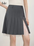 FSLE Genius Teen Girls Lace High-Waisted Pleated Skirt for Women - Summer New 2025 Sweet & Spicy A-Line Mini Skirt 25FS12632
