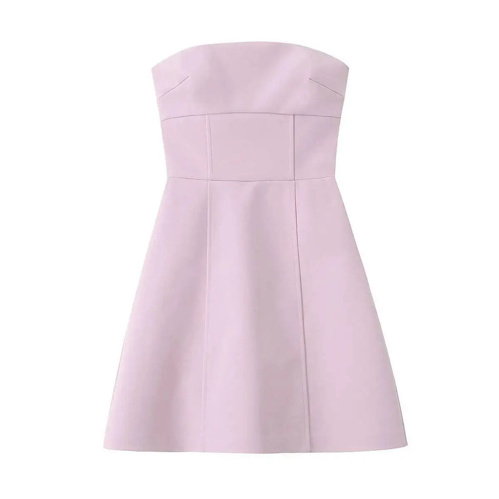 2024 summer new European and American style women's fashionable hottie style bow-detailed tube top short dress WAP2