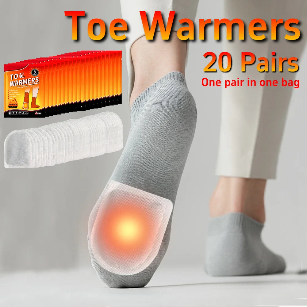 20 Pair Toe Warmers Up To 8 Hours of Heat Foot Warmers Easily Apply with Adhesive Disposable Feet Warmers for Cold Weather