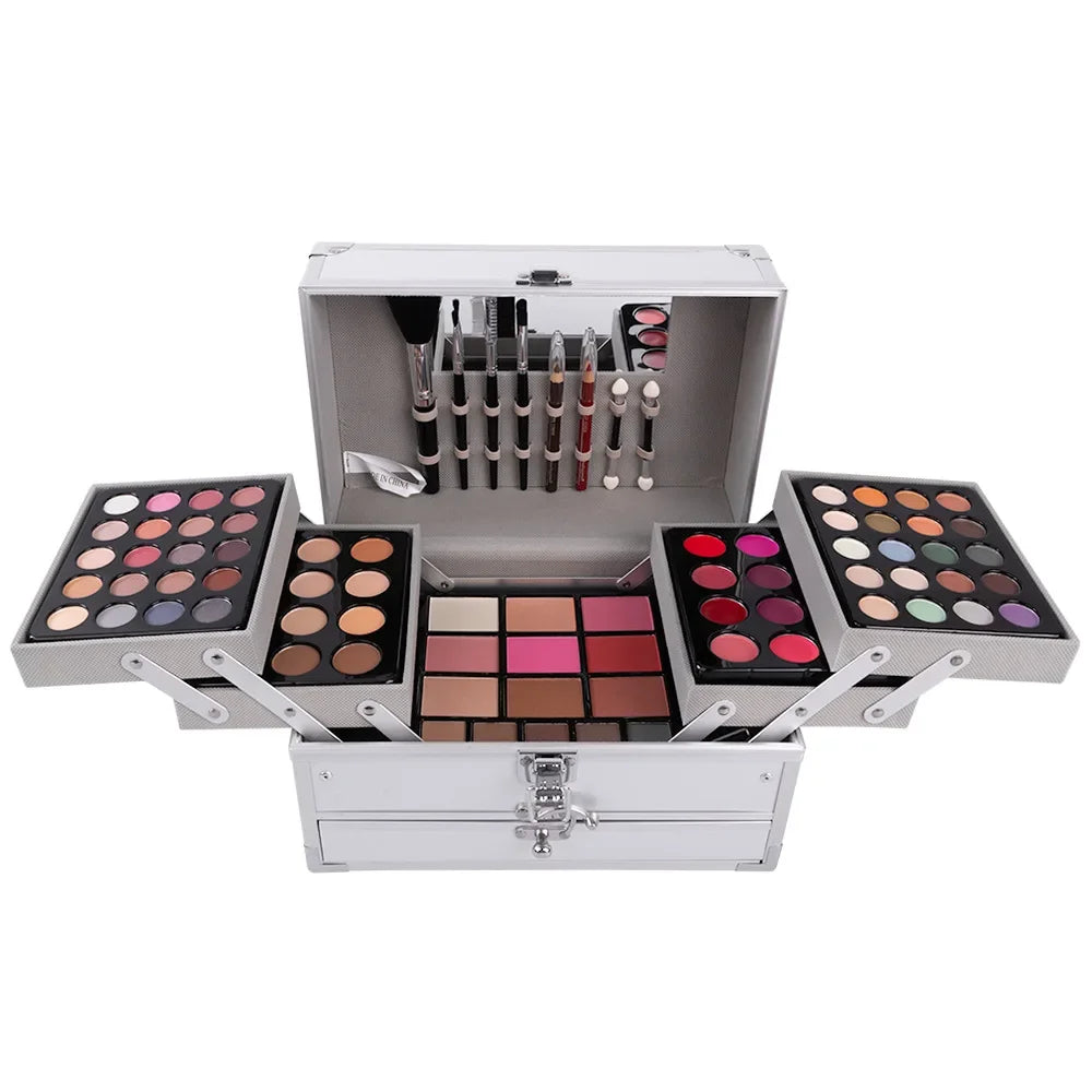 Complete Makeup Kit for Women All in One Set with Face Powder Eyeshadow Palette Lipstick Makeup Brushes