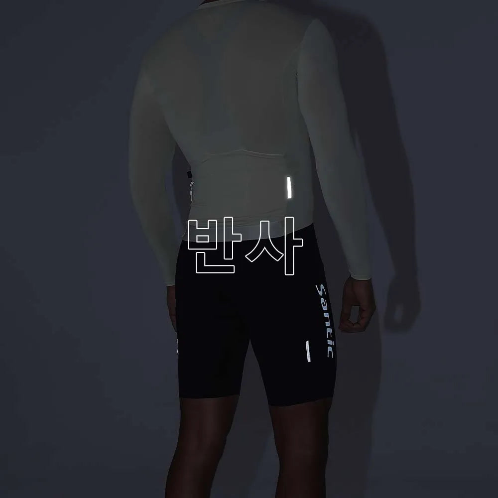 Santic Summer Men's Cycling Jerseys Breathable Long Sleeve Bike Jerseys Sunscreen  Professional Cycling Jerseys TM25C01182