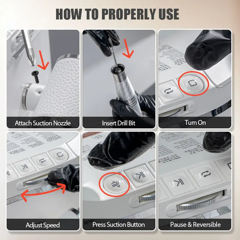 New Design 2-in-1 240W Electric Buit-in Dust Extractor Nail Drilling Tool for Manicure Pedicure Salon