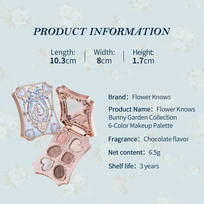 [NEW]Flower Knows Bunny Garden Collection 6-Color Makeup Palette