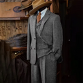 Men's Suits Blazer Pants Vest 3-piece Suit Herringbone Single Breasted Slim Fit Men Suit Set Luxury 2025 Costumes Man Formal