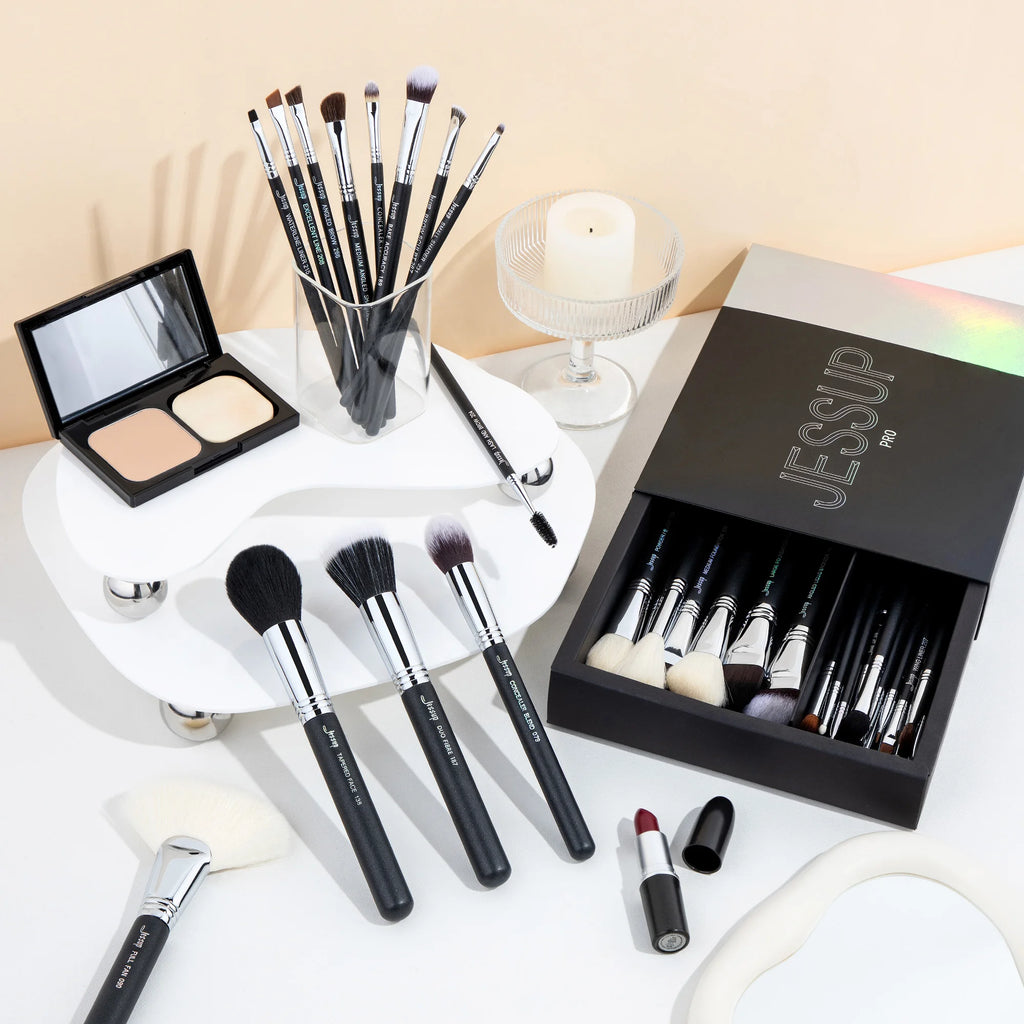 Jessup Professional Makeup Brushes Set 35pcs, Synthetic Foundation Contour Powder Eyeshadow Line Brow Lip Brush Eyebrow T342