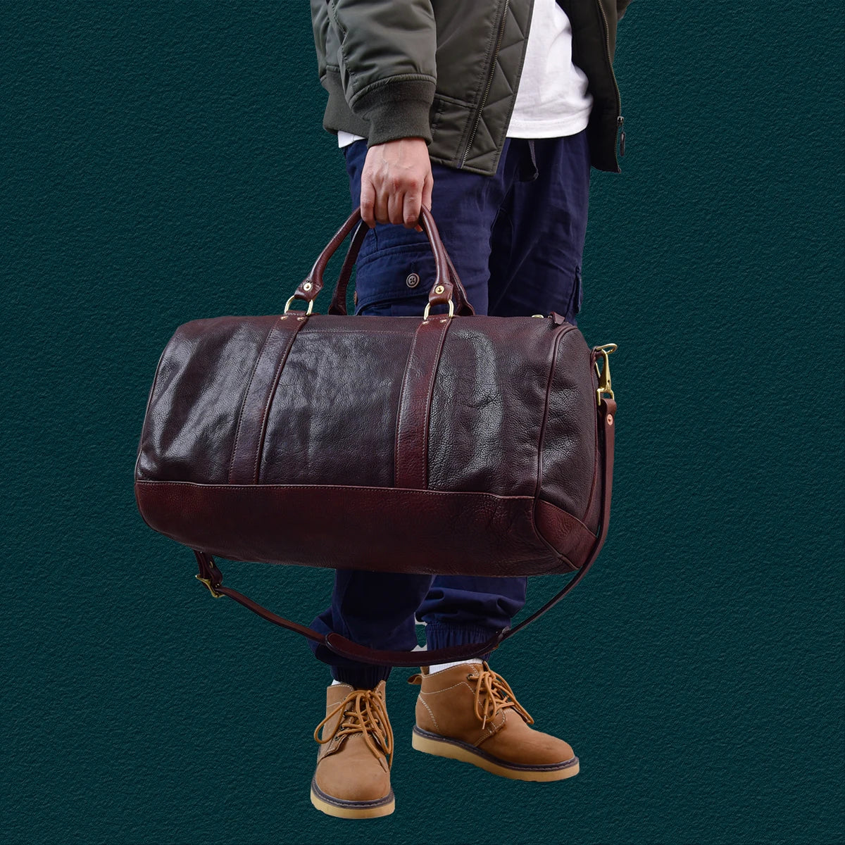 PNDME fashion designers handmade genuine leather men's large-capacity travel bags outdoor fitness cow leather storage handbag