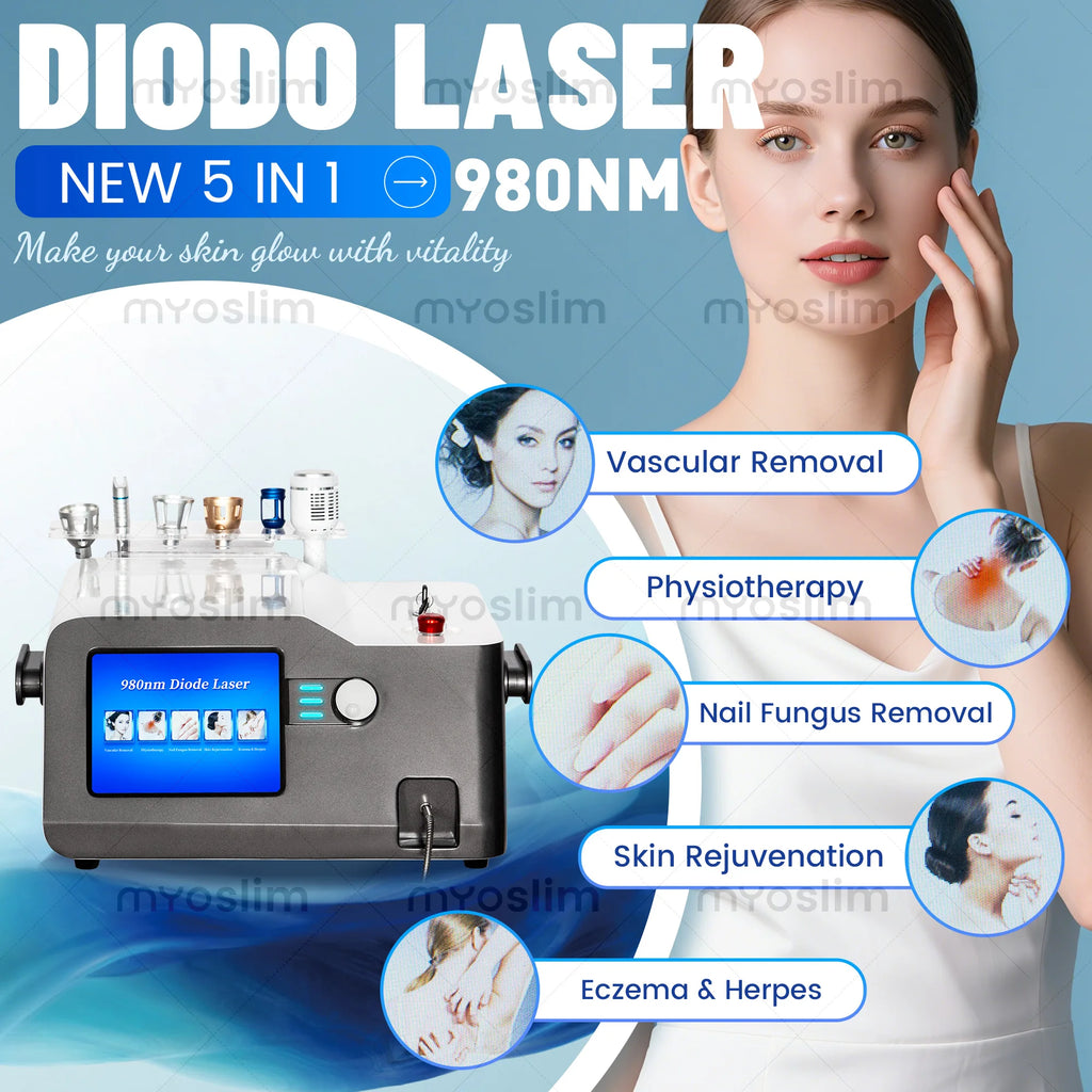 980Nm Laser Diode Vascular Spider Varicose Vein Removal Machine Treatment Fungi Physiotherapy For Nail Lipolisi Commercial Salon