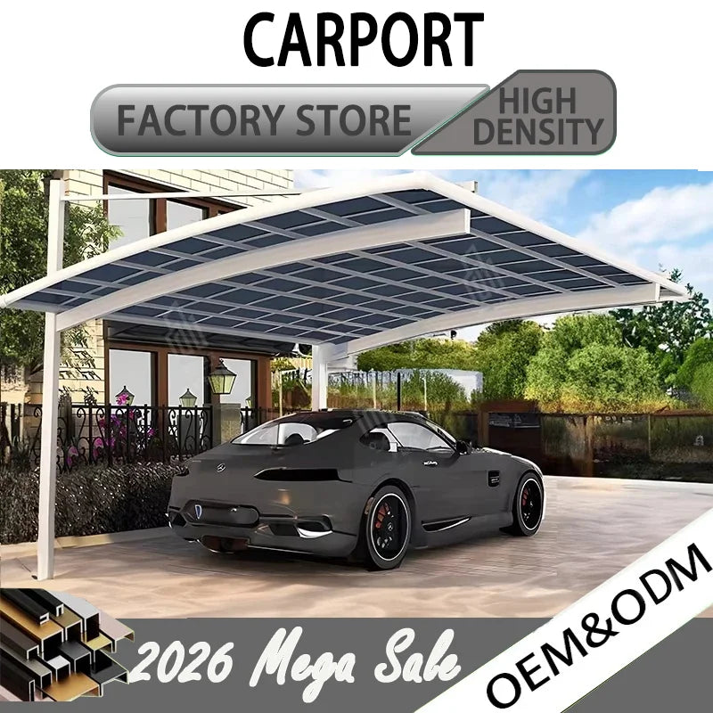 Alloy Parking Custom Villa Car Awning Canopy  Outdoor Car Carport Metal Garage Exterior Sunshade for Aluminium Custom Cars Shed