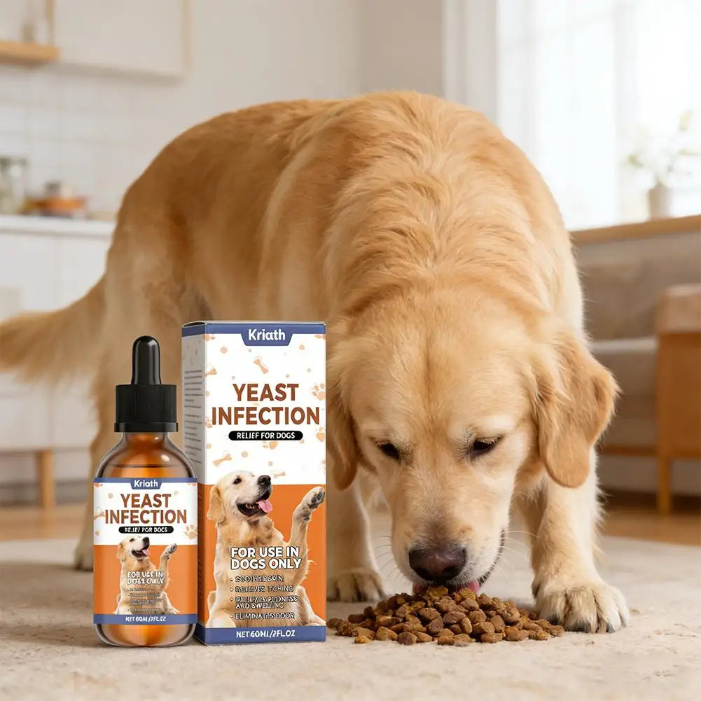 Dog Yeast Infection Treatment Drops Chicken Flavor Herbal Skin Care Relieve Itching Redness Swelling Odor Eliminator For Dogs