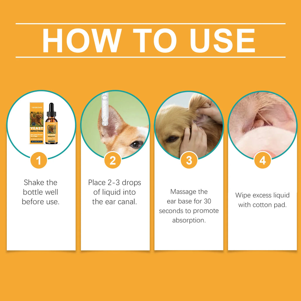 Dogs Ear Care Drops Effectively Removing Earwax Eliminating Odor Relieving Ear Itching Discomfort Gentle Formula Pet Ear Cleaner