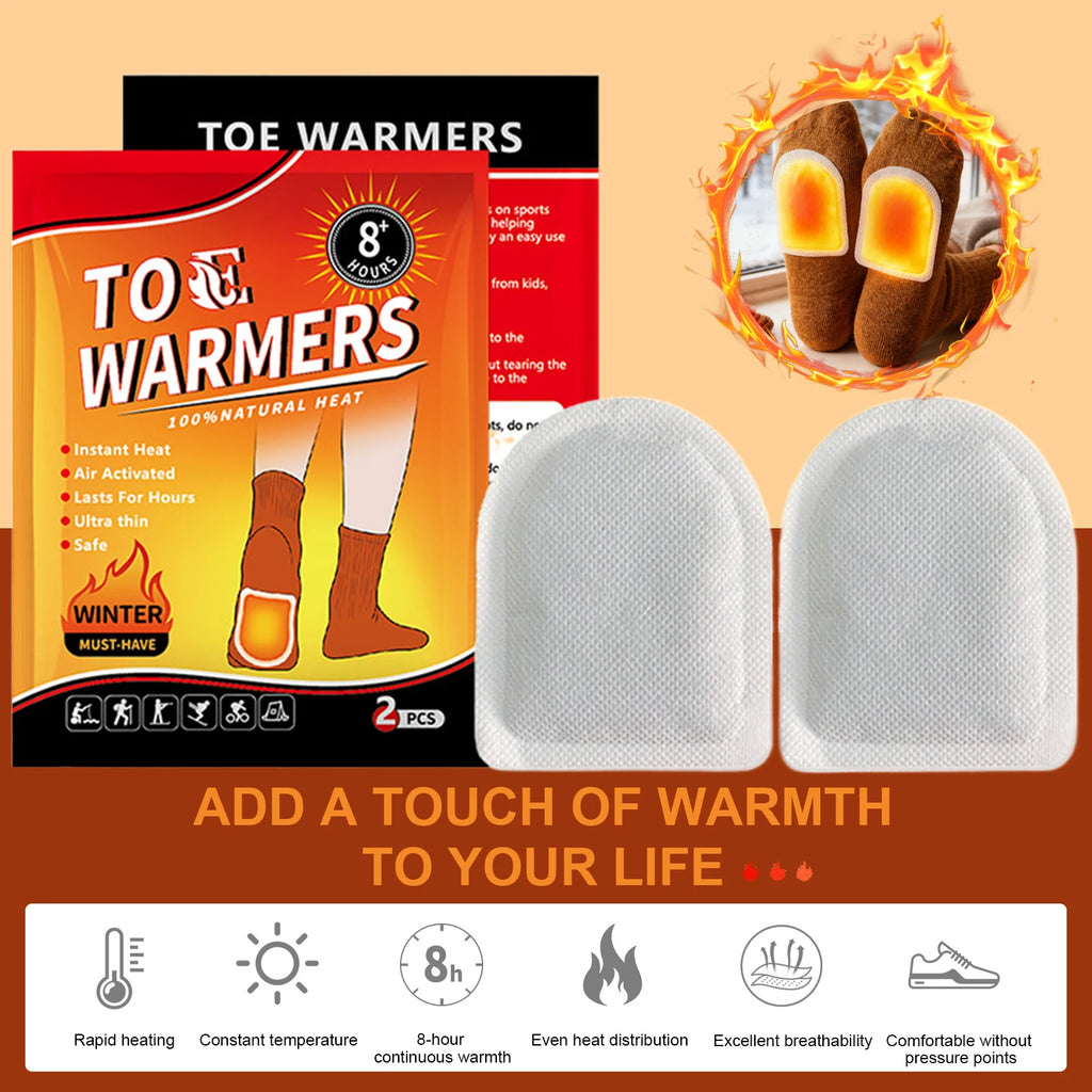20 Pair Toe Warmers Up To 8 Hours of Heat Foot Warmers Easily Apply with Adhesive Disposable Feet Warmers for Cold Weather