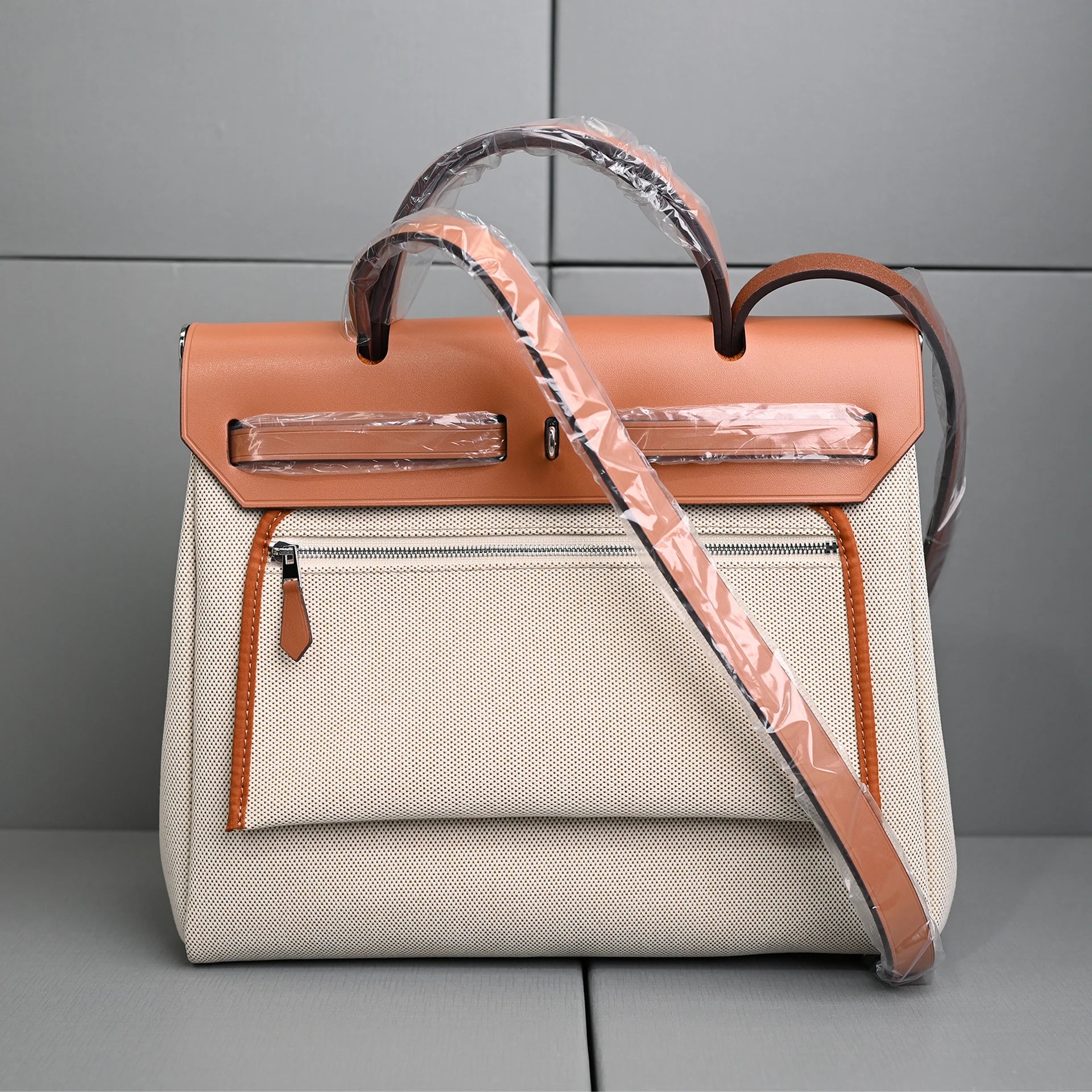 Canvas Handbag Patchwork Leather Retro Women's Bag Crossbody Bag  Fashion Minimalist Versatile Commuter Bag Color Blocking