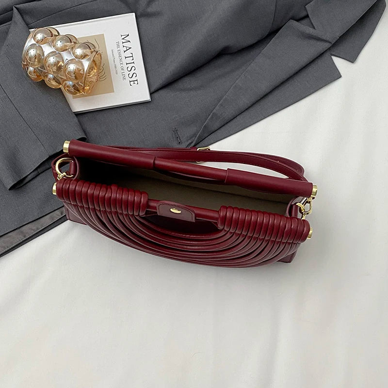 Fashion Handbag Luxury Gold Evening Clutch Bag Women Designer Handwoven Noodle Bags Large Capacity Pu Leather Messenger Bag