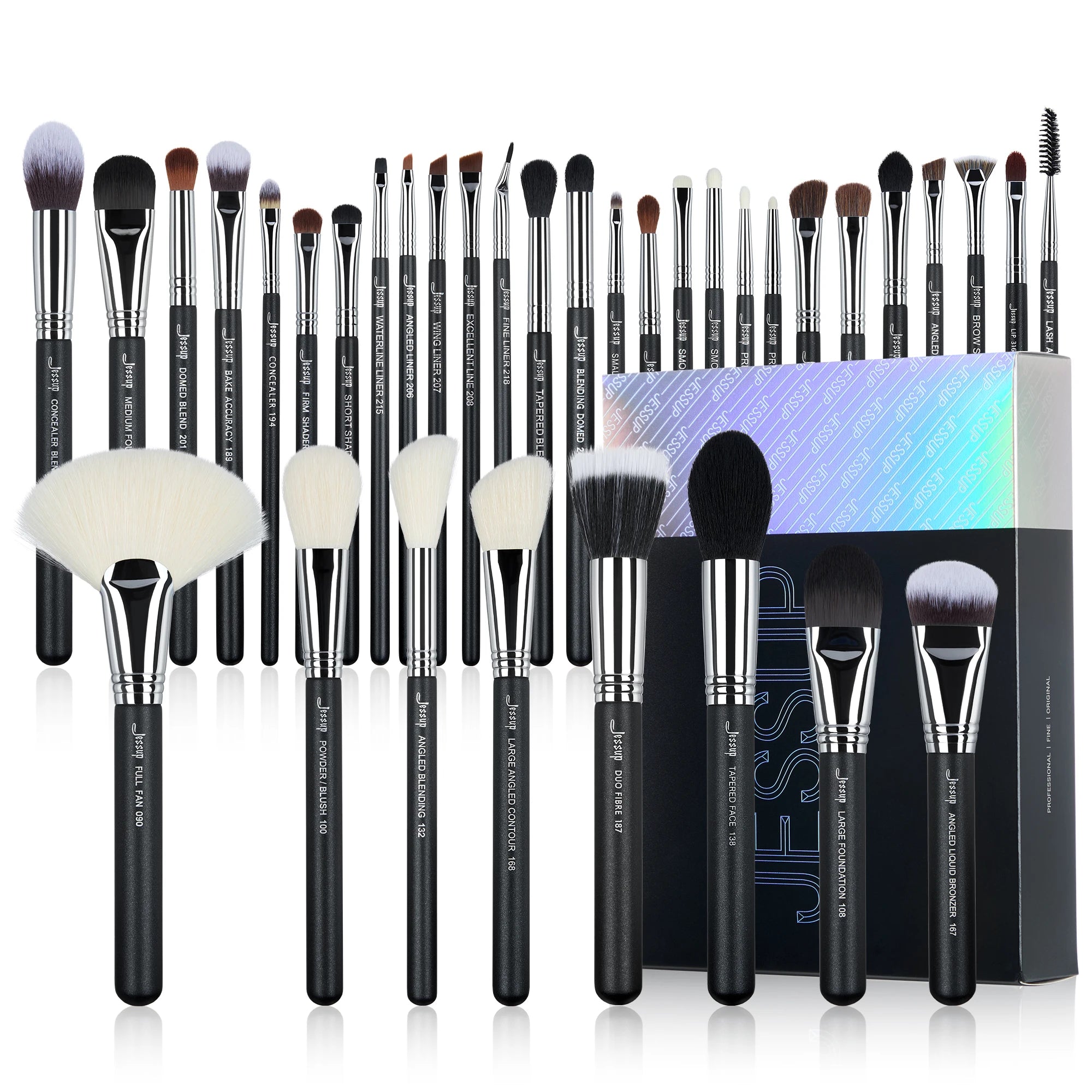 Jessup Professional Makeup Brushes Set 35pcs, Synthetic Foundation Contour Powder Eyeshadow Line Brow Lip Brush Eyebrow T342