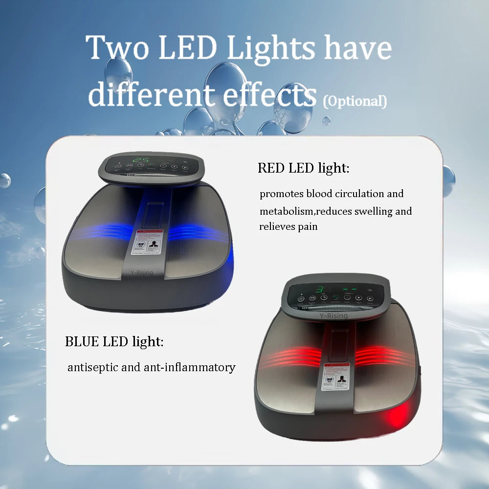 Wen tun Red blue light 2 in 1 PEMF Electric Terahertz Therapy Heated Massage Device Foot Spa Massager Detoxification Beauty
