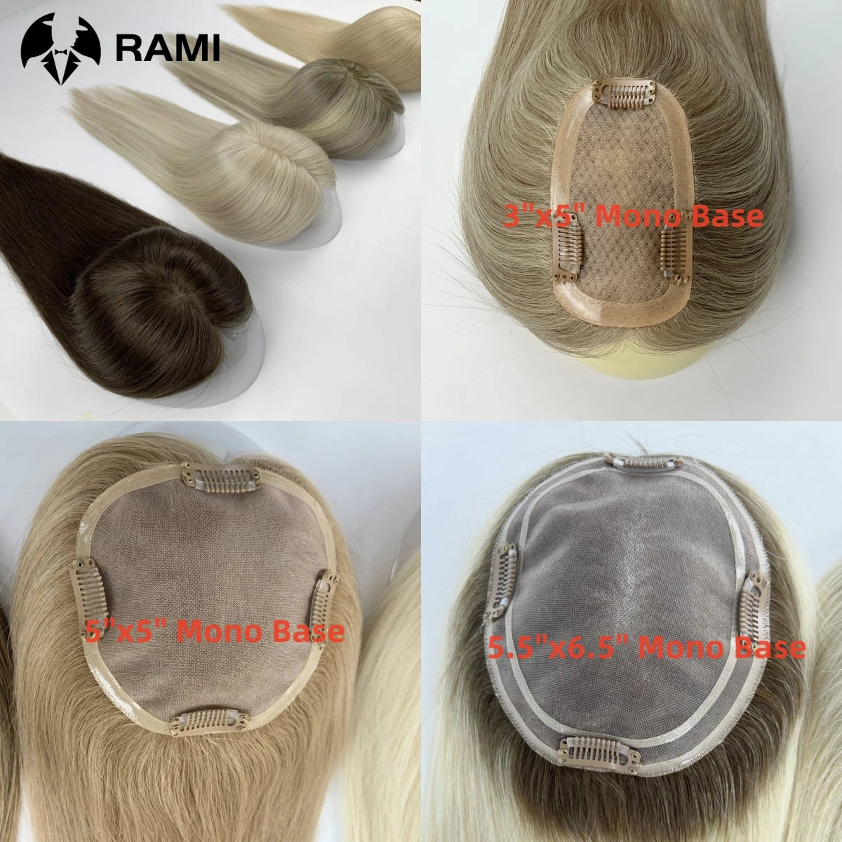 High-End Virgin Hair Topper | Monofilament Base | Dense Coverage | No Shedding | Custom Color & Size Options