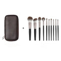 10pcs Makeup Brush Set - Premium Fox Hair Powder/Blush/Concealer Brushes,Anti-Aging Cosmetic Tools with Ergonomic Handles
