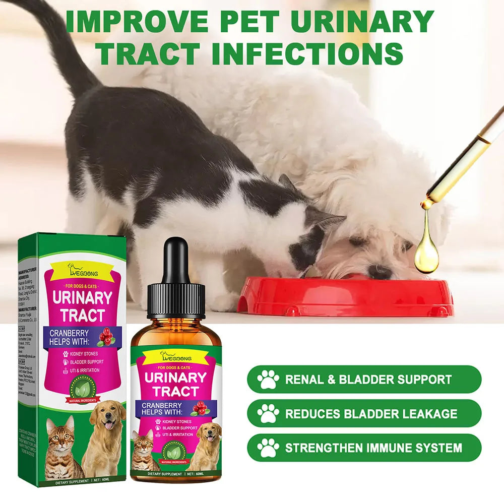 60ml Pets Care Drops Relief Pet Bladder Discomfort Liquid Prevent Kidney Failure Pet Liquid Bladder Leakage Treatments For Dog