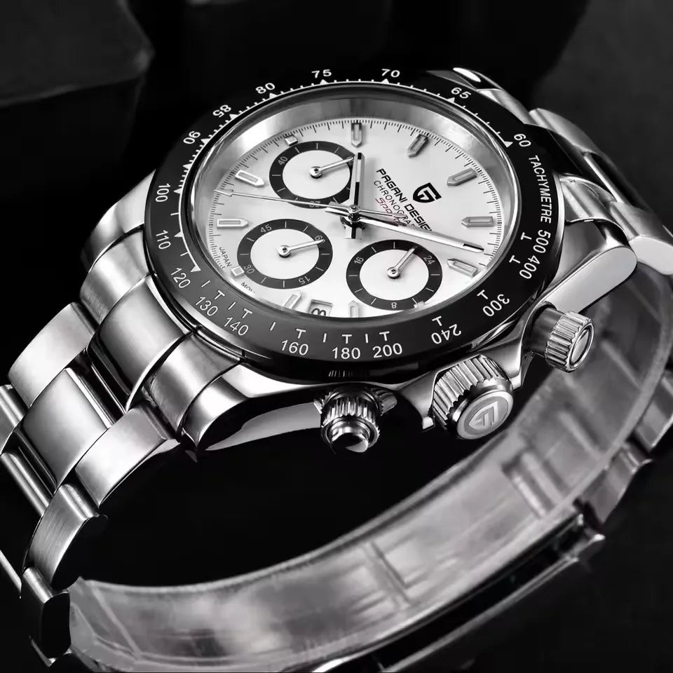PAGANI DESIGN V2 40MM Classic Fashion Business Quartz Watch Multi Time Zone Chronograph Sapphire Glass Quartz Watches for men