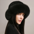 New Genuine Real Natural Knitted Mink Fur Hat Cap Real Fox Fur BeaniesLuxury Women Handmade Knit Fashion Winter Warm Headwear