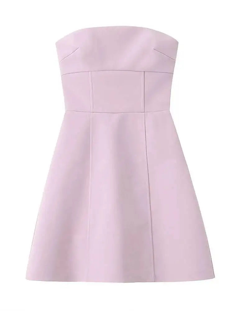 2024 summer new European and American style women's fashionable hottie style bow-detailed tube top short dress WAP2