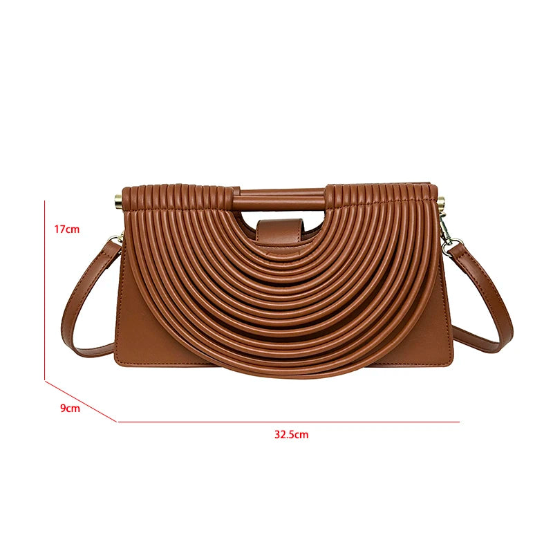 Fashion Handbag Luxury Gold Evening Clutch Bag Women Designer Handwoven Noodle Bags Large Capacity Pu Leather Messenger Bag
