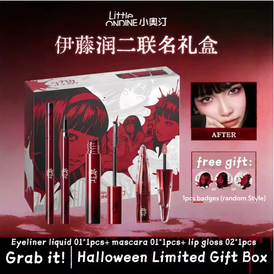 Makeup Set Little Ondine Fujiang With Badge Floating Shadow Blush Palette Eyeliner Pencil Mascara blush Liquid Lipstick Cosmetic